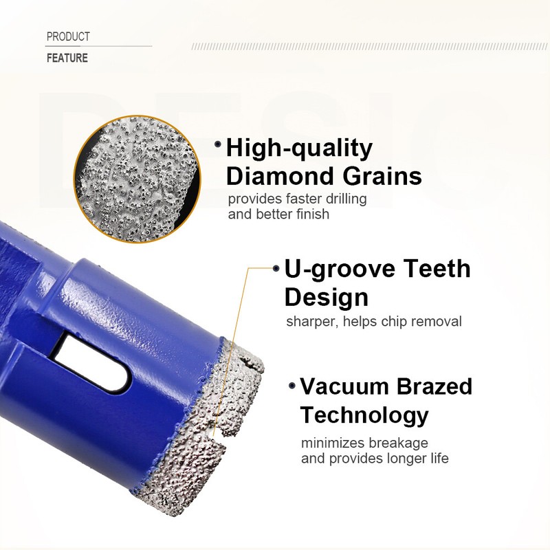 Diamond Drill Core Bit Beveling Porcelain Marble Grinder 5/8-11 Hole Saw 10pc gallery