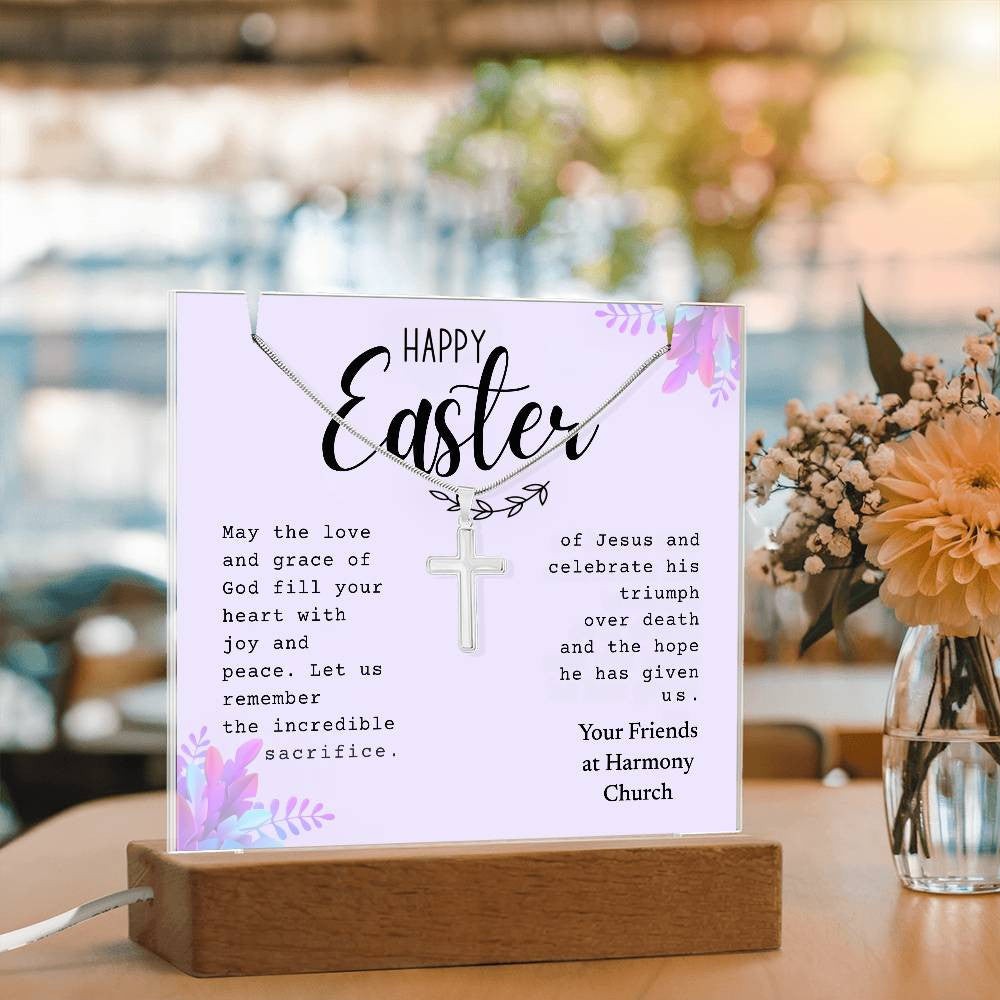 Easter Religious Gift Bundle, Cross Necklace Gift, Easter Sign Decor, Christian gallery