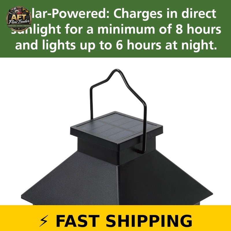 Mainstays Solar Lantern Black gallery