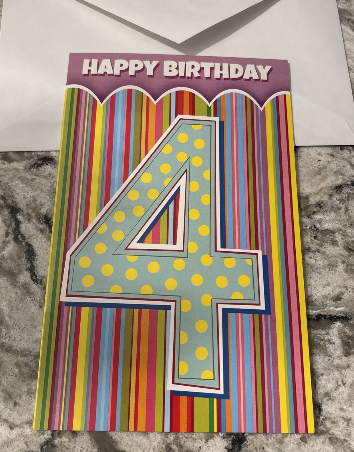 Happy 4th Birthday 4 Years Old Super Fun Day 5”x7.75” Stockwell Greeting Card gallery
