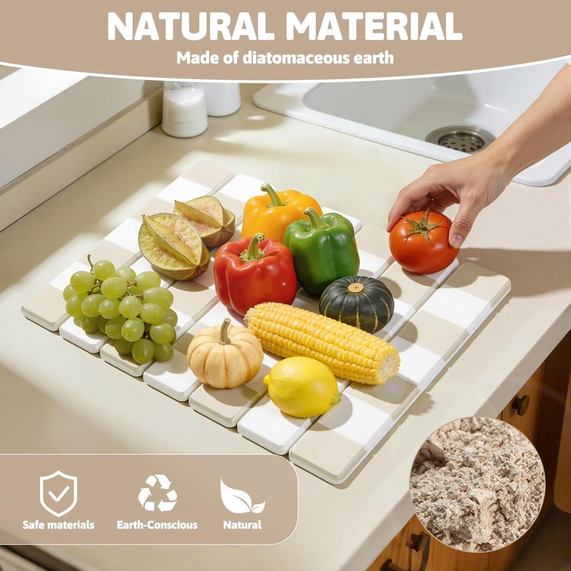 Yamaziot Stone Drying Mat For Kitchen Counter 16X12 Small Foldable Ultra gallery