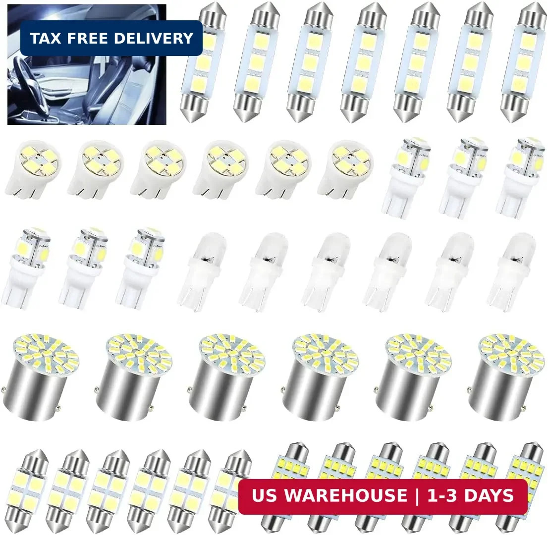 42 Pcs Car LED Lights Kit, Auto Interior Bulbs Set, 6000K 12V T10 For Accessory, gallery