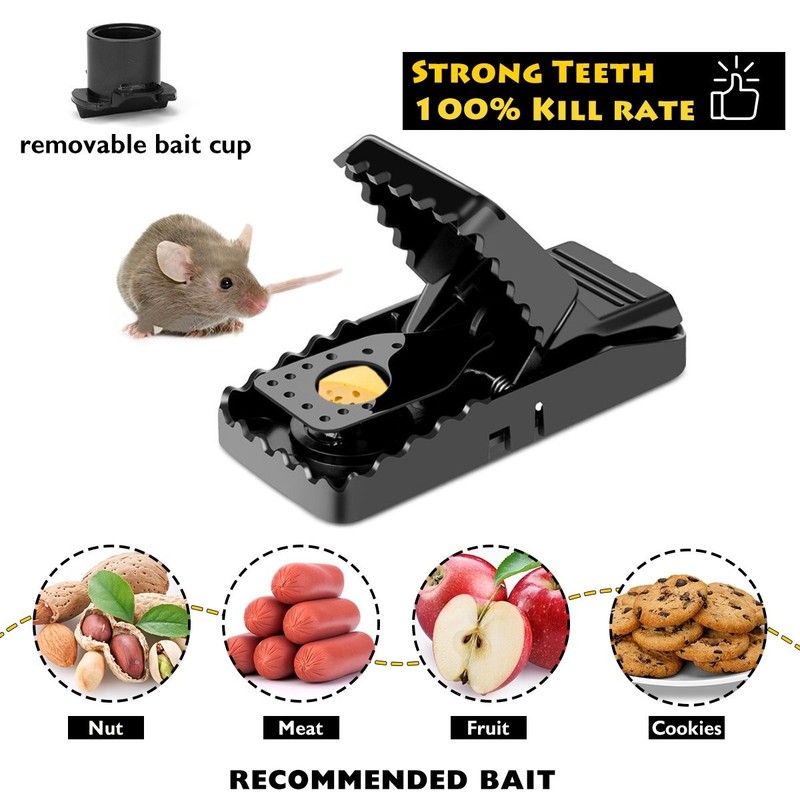 6 Pack Mouse Traps Quick Kill Snap Trap for Small Mice Indoor Outdoor Reusable gallery