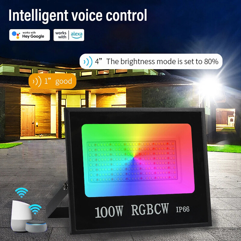Smart Tuya RGB LED Floodlight AC85V-265V Outdoor Landscaping Atmosphere Lighting gallery