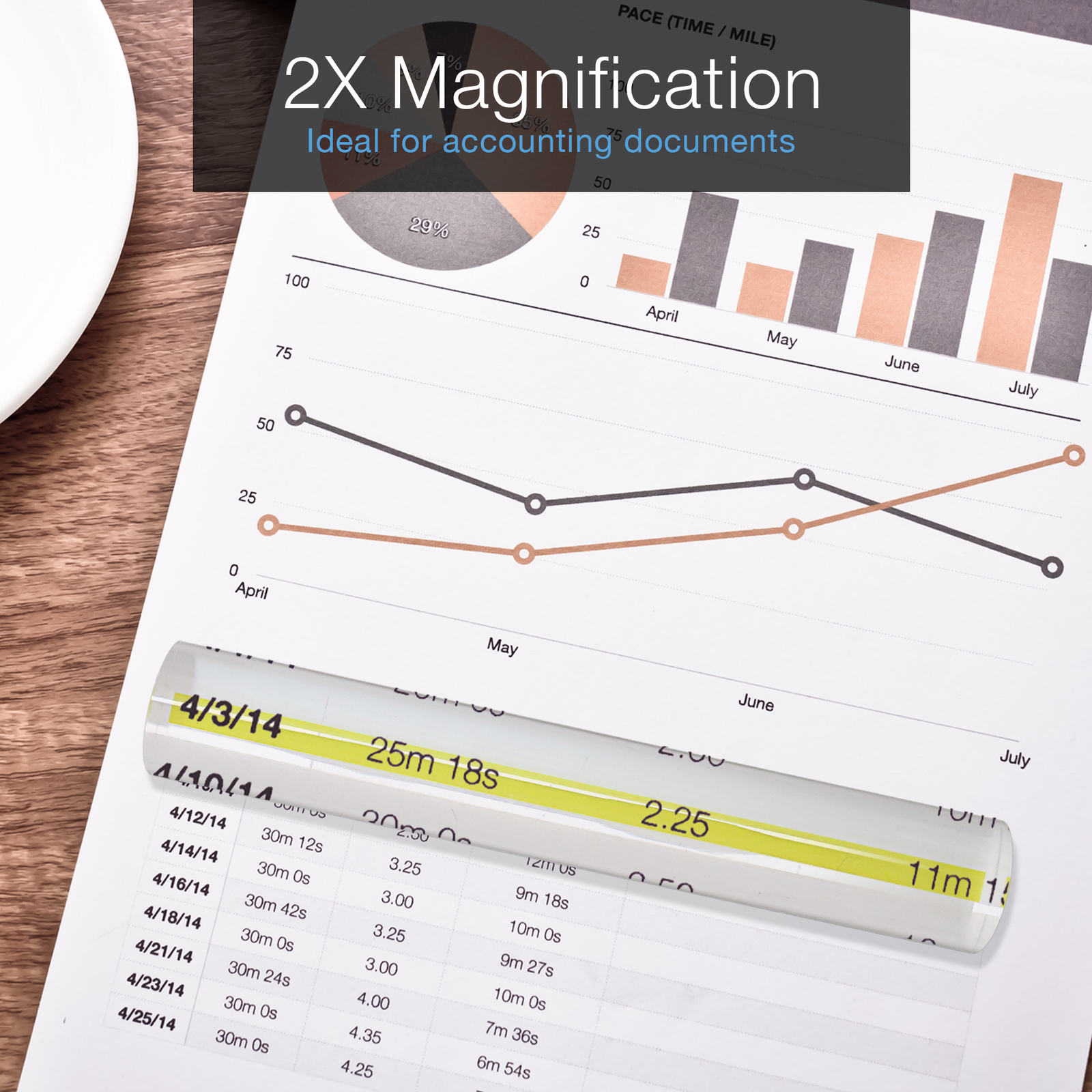 6" Magnifying Bar Magnifies up to 2X with Yellow Guide Line Ideal for Reading gallery