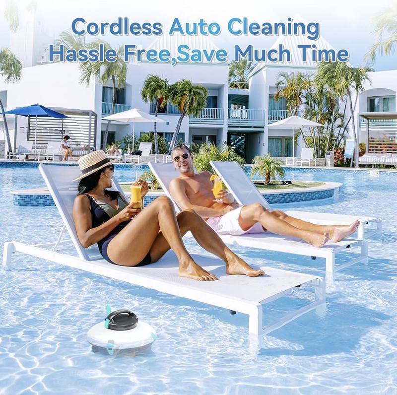 Cordless Robotic Pool Cleaner, Vacuum 70 Mins Runtime/15KPa Suction/Self-Parking gallery
