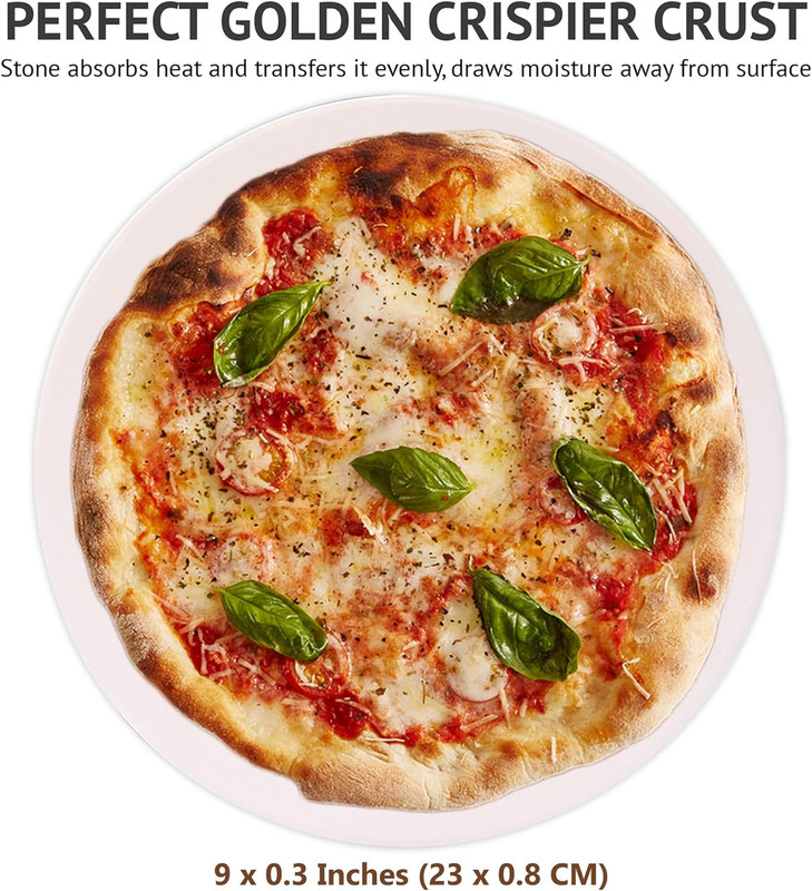 9” round Small Pizza Stone for Toaster Oven | Cordierite Grilling Stone Bread... gallery