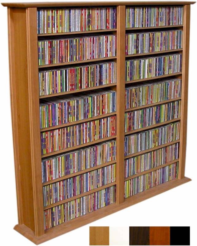 Wall Tower DVD CD Rack For Storage 928 CD 468 DVD - Black, Oak, Cherry, Walnut gallery