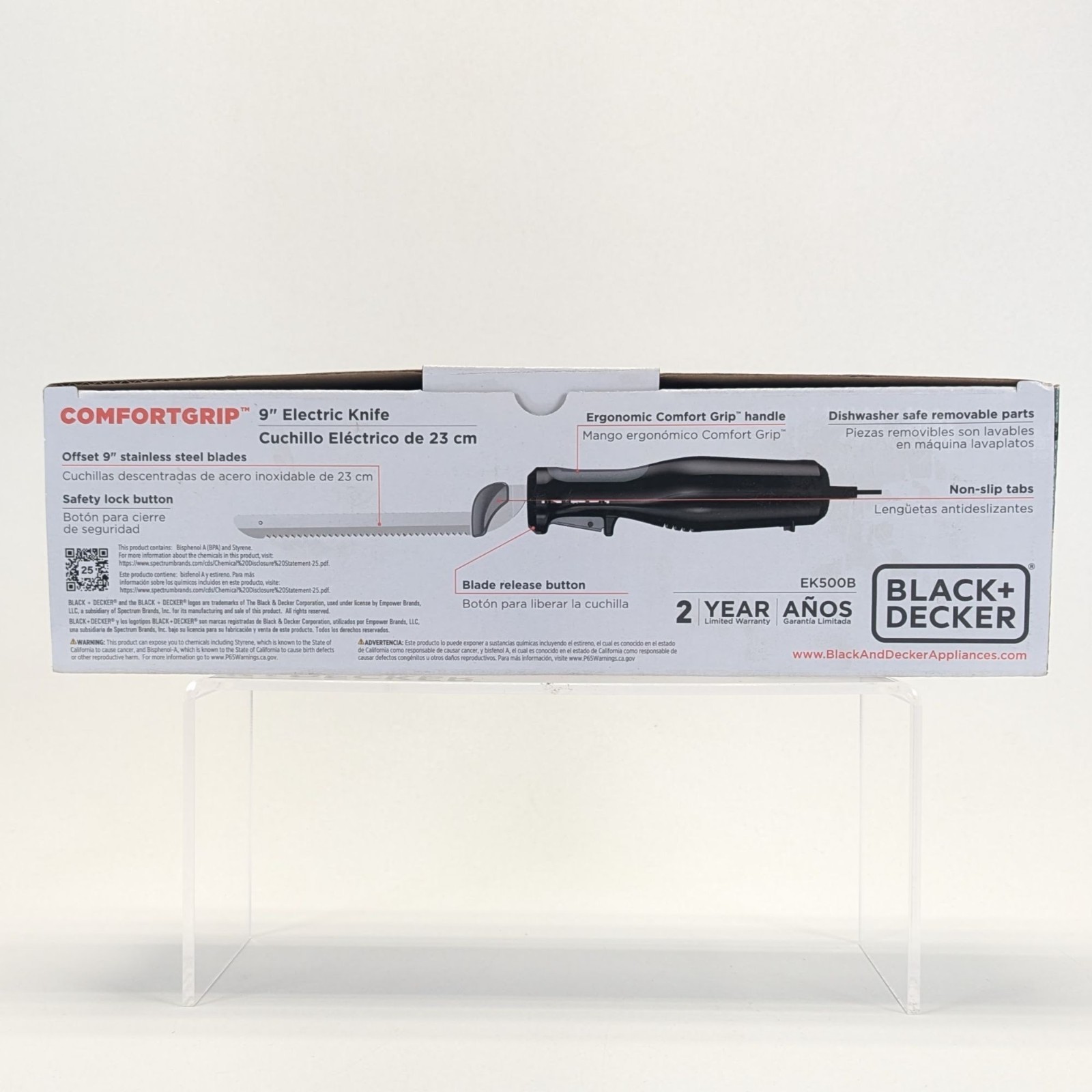 BLACK + DECKER EK500B 9" Stainless Electric Carving Knife - New gallery
