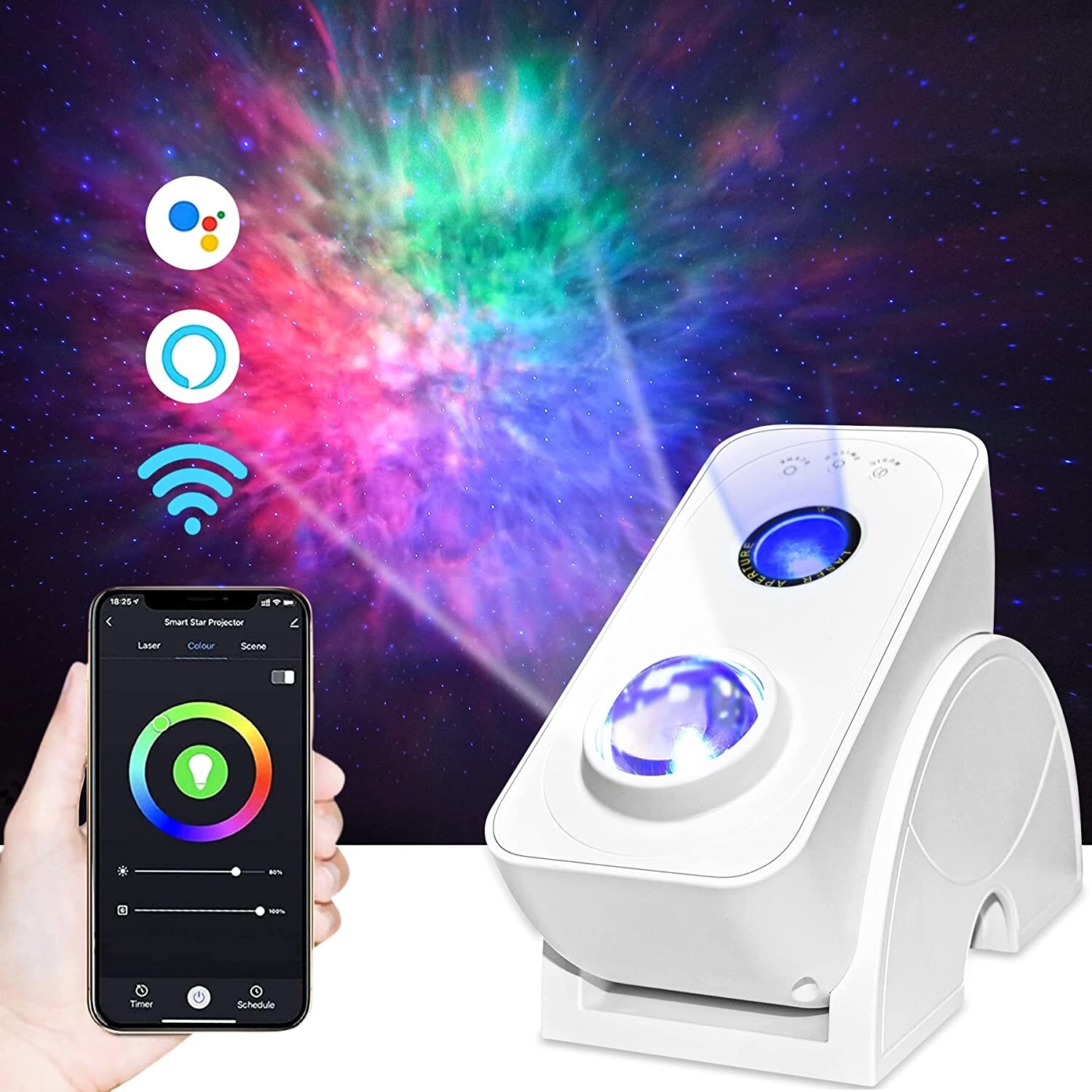 NUNET Smart Galaxy Star Projector App & Voice Controlled Night Light Nebula Sky gallery