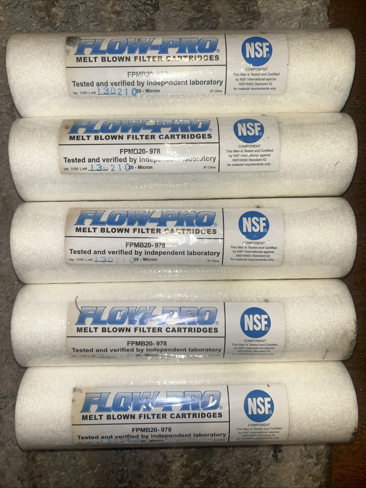 FLOW-PRO-5 PACK (5 In Each Order) Melt Blown Filter Cartridge Model [FPMB20-978] gallery
