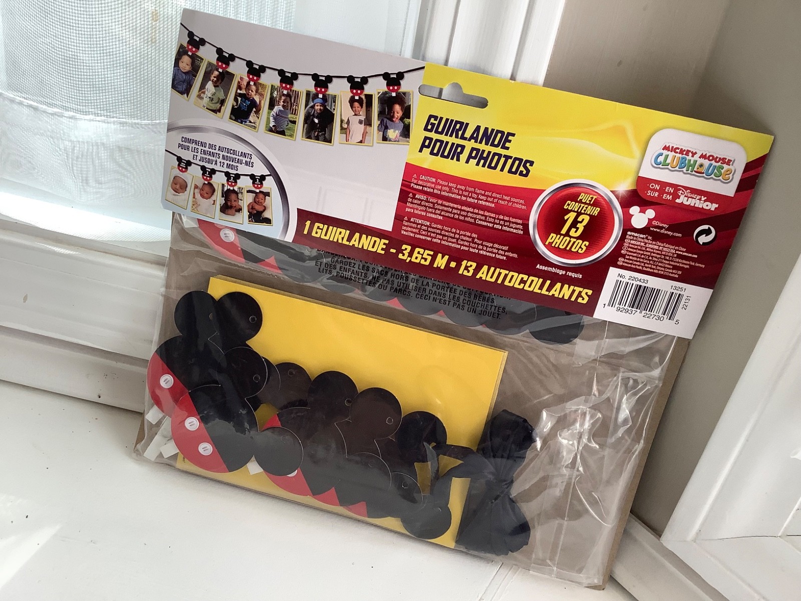 Disney Mickey Mouse party decor Photo Garland Holds 13 Photos birth - 12 mo. gallery