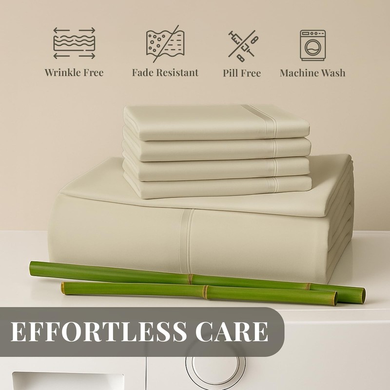Sacred Thread Rayon Bamboo King Sheets 18" Deep Pocket Cooling Soft 6Pc Set gallery