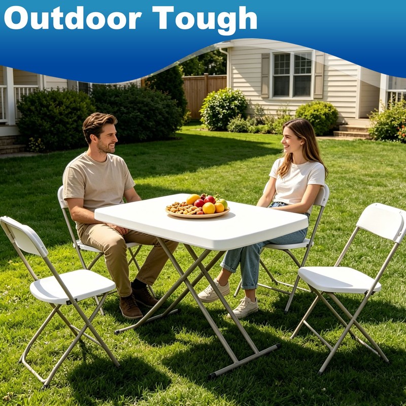 30 Inch Folding Table Utility Adjustable Table for Small Spaces Indoor Outdoor gallery