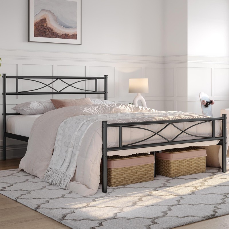 Metal Full Size Bed Frame, Platform Bed Frame,NO Box Spring Needed,Easy Assembly gallery