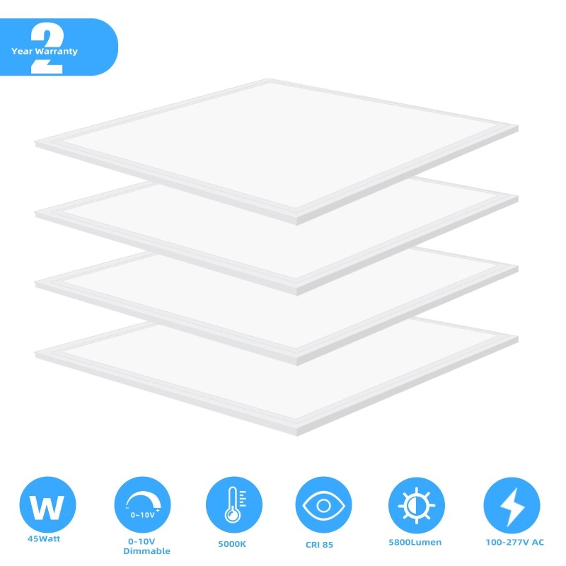 2x2 LED Flat Panel - 45 Watt - 5800Lumens - Dimmable - For Recessed Drop Ceiling gallery