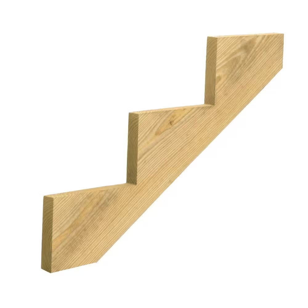 3-Step Ground Contact Pressure Treated Pine Stair Stringer gallery