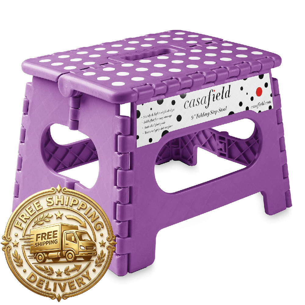 Casafield 9 Folding Step Stool - Small Plastic Foot Stool