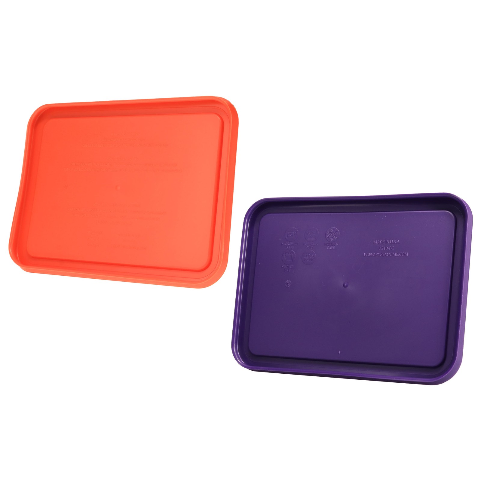 Pyrex 7210-PC 3-Cup Pumpkin Orange and Plum Purple Food Storage Replacement Lids gallery