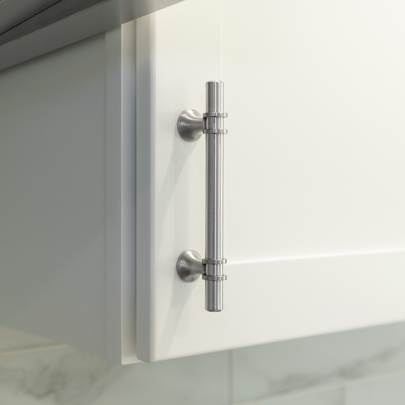 Brushed Nickel Modern Round Cabinet Handles Bar Pulls Knobs Kitchen Hardware gallery