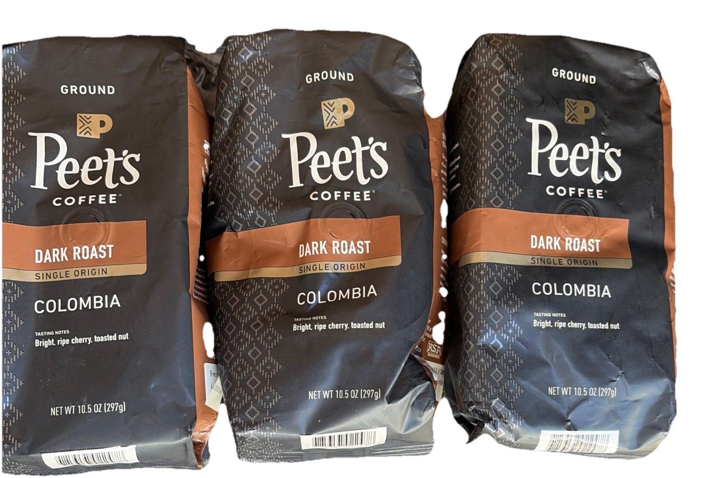 3X Peet's Single Origin Colombia Dark Roast Coffee 10.5 Ounce Exceptional Flavor gallery