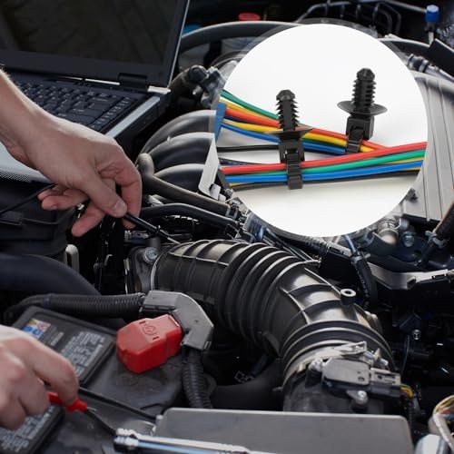Automotive Installation Push Mount Cable Zip Ties Assorted Sizes, 110 PCS Black gallery