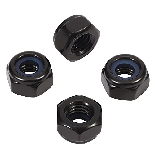 Nylon Insert Hex Lock Nuts Locknuts, 304 Stainless Steel 18-8 1/4-20 25 Black gallery
