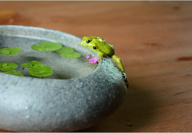 Garden Frogs on Long Functional Stone Flower Pot Planter Figurine gallery
