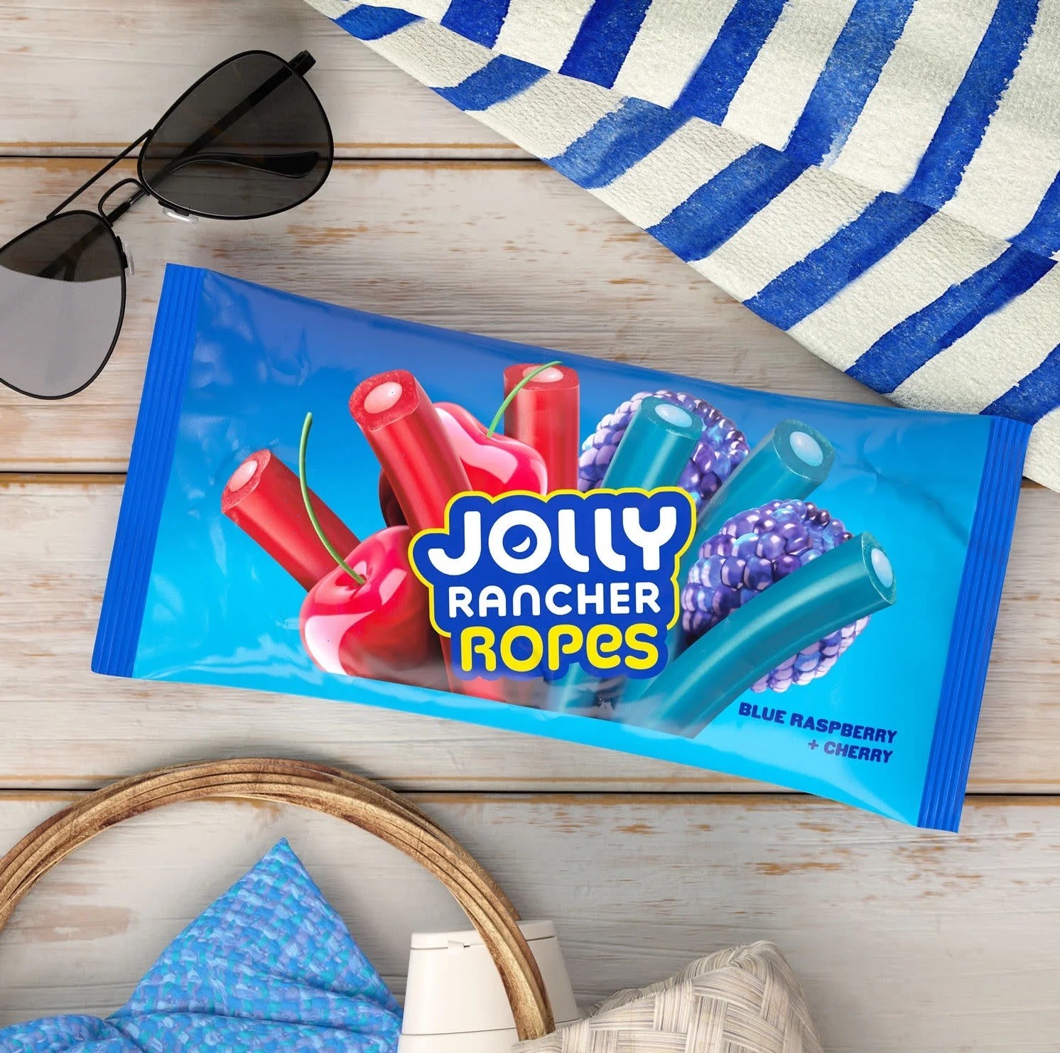 Jolly Rancher Ropes Candy – Blue Raspberry & Cherry Flavor, 10 oz Bag gallery