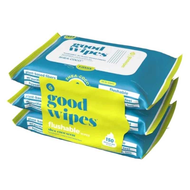 Goodwipes Flushable & Biodegradable Wipes with Botanicals, Shea Coco,3 Packs NEW gallery