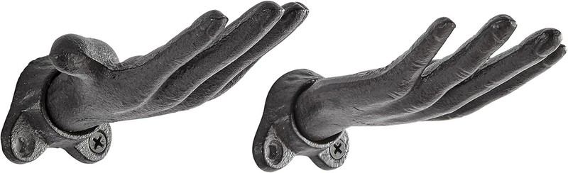 2; Open Hands Wall Hook Cast Iron Purse Towel Coat Jewelry Hanger Key Rack Hooks gallery