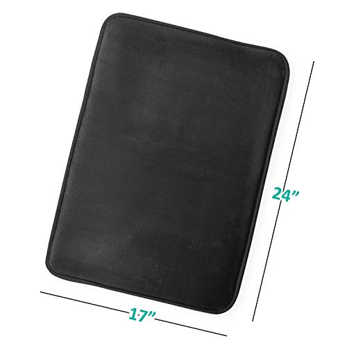 Bathroom Rugs, Velvet Memory Foam Bath Mat, Non-Slip, Solid Black 17 x 24 gallery