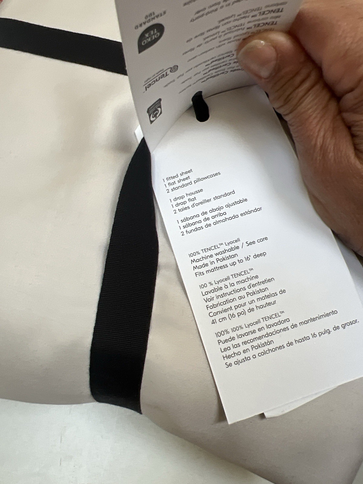 West Elm SILKY TENCEL Quality Sheet Set Queen Frost Gray Luxurious NEW gallery