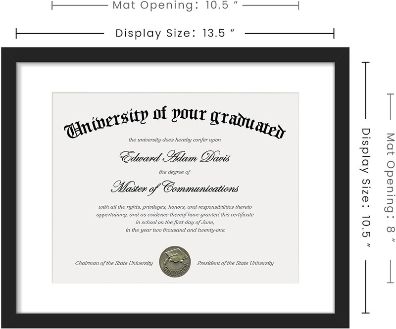 11x14 Diploma Frame with Clear Plexiglass, Displays 8.5 x 11 Certifica gallery