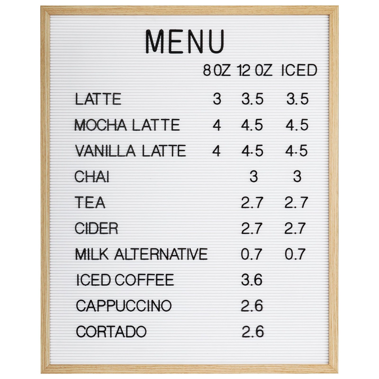 Large Letter Board – Premium Menu Board with Letters (White) gallery