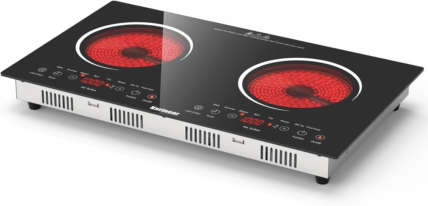 24" Electric Cooktop 2 Burner 110V Portable Countertop Stove - Open Box gallery
