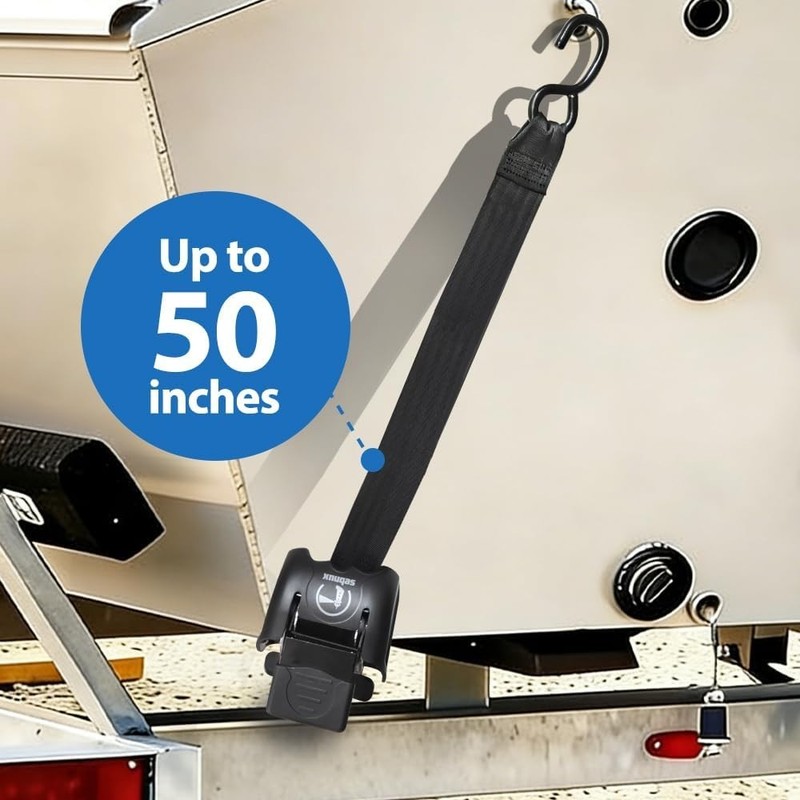 Retractable Boat Transom Tie Down Straps 2x43in 2500 lbs Break Strength gallery