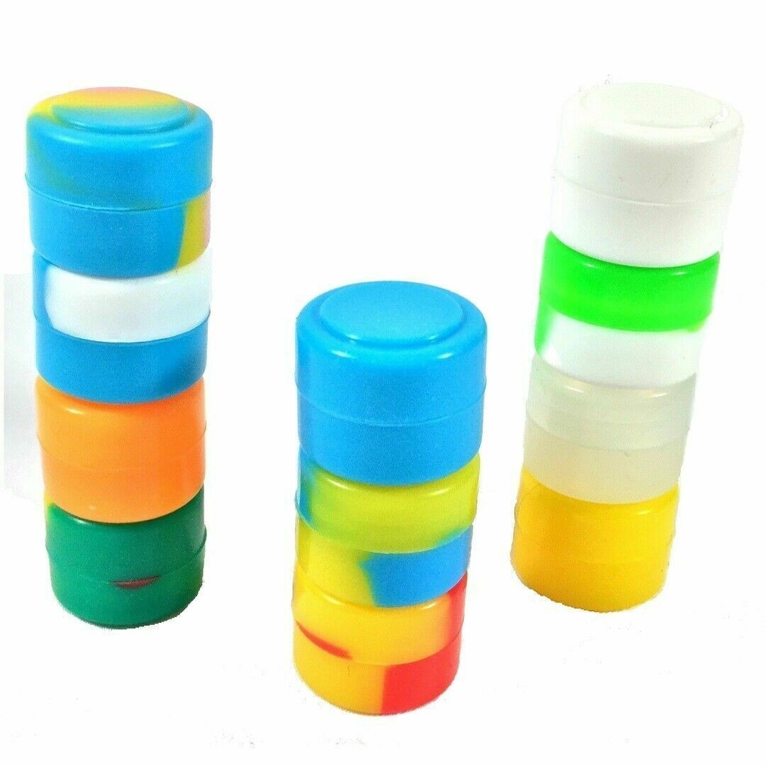 2ml Silicone Container Jar Multi Color Round Non-Stick Wholesale Lot 50 Pcs gallery