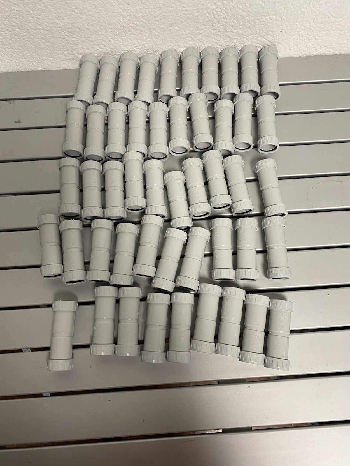 49 sleeves IP65 Ø25mm PVC grey, rigid pipe joints 9 cm (3.54 in) gallery