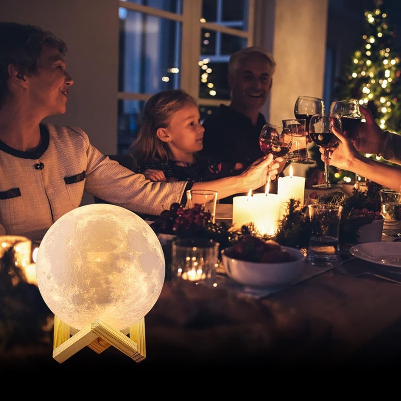 3D Moon Night Lamp Planet Light Remote & Touch Control 16Colors with Stand US gallery