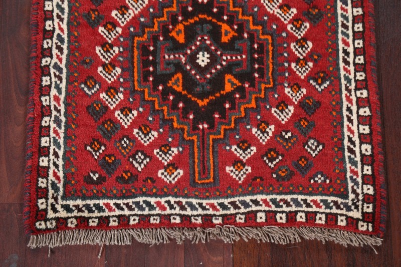 Nomadic Geometric Red Handmade Wool Accent Rug 3x4 Tribal Traditional Foyer Rug gallery