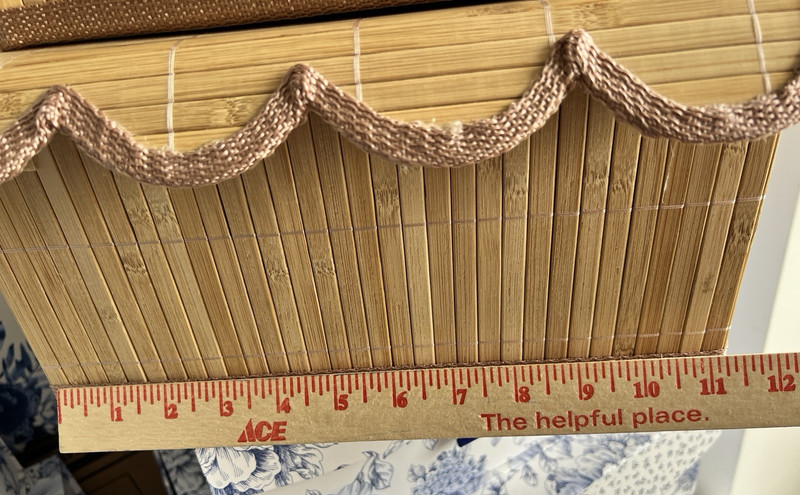 Set 2 Bamboo Storage Boxes Scalloped Edge Organizing Lined Lg 12x10x6 Sm 11x8x5 gallery