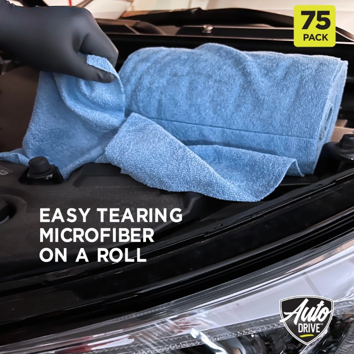 Auto Drive Tear Away Car Wash Multi-Purpose Microfiber Towel Roll, 75 Pack gallery