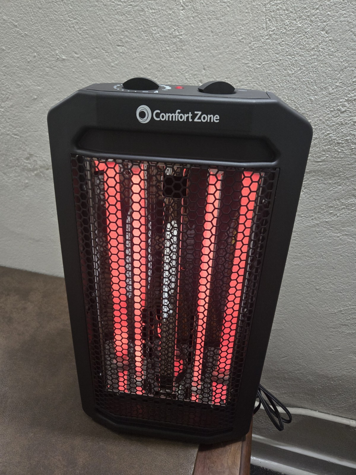 Comfort Zone Infrared Quartz Radiant Heater Adjustable Thermostat Fan Forced gallery