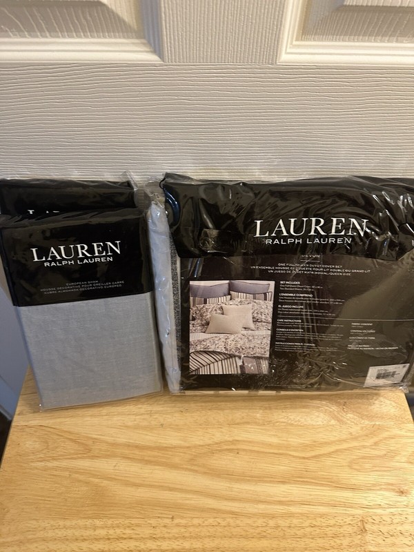New Ralph Lauren Devon Stripe Full/Queen Duvet Cover & Shams Set 5Pc gallery