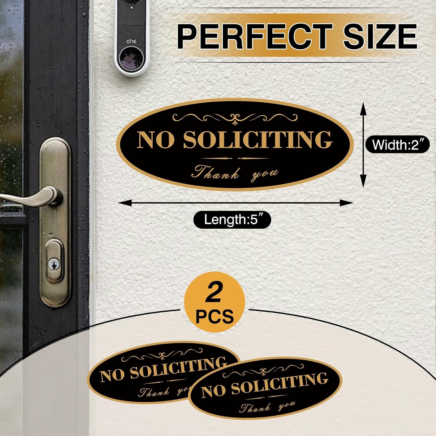 2 Pack No Soliciting Sign for House, Strong Self-Adhesive Acrylic No Soliciting gallery