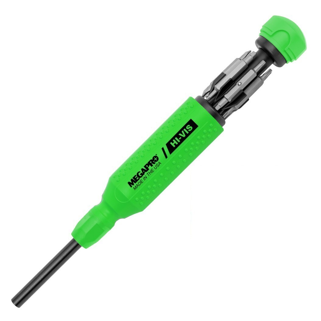 Megapro Hi Vis Original Multi Bit Screwdriver 15 in 1 High Visibility Green USA gallery
