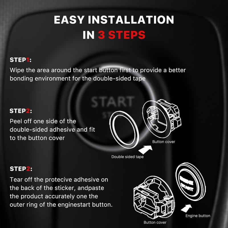 Car Push Engine Start Button Cover, Touch Button Protector Cover gallery