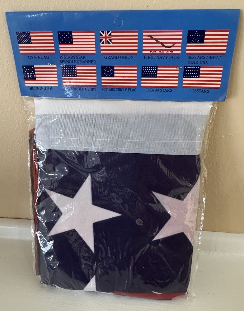 3x5 35-Star U.S. Flag Lined Super-Polyester Canvas Header Brass Grommets