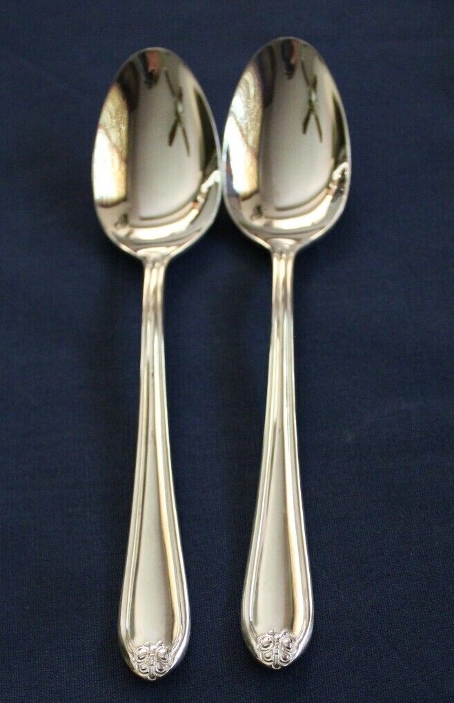Lenox Stainless BUTTERFLY MEADOW Set of 2 Soup Spoons 7 1/8" Used China 18/10 gallery